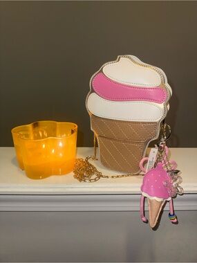 Novelty Ice Cream Cone Crossbody w/ Charm